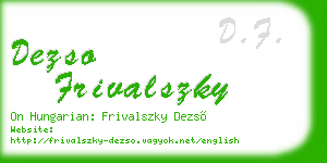 dezso frivalszky business card